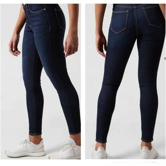 6 Athleta High-Rise Sculptek Tummy Control Dark Wash Skinny - Picture 3 of 11